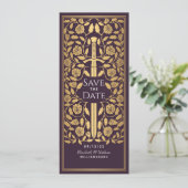 Save the Date Einladung zum mittelalterlichen Schw (Stehend Vorderseite)