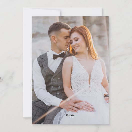 Save the Date Einladung zur einfachen Hochzeit (Rückseite)