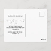 Save the Date Einladung zur Hochzeit auf Postkarte (Rückseite)