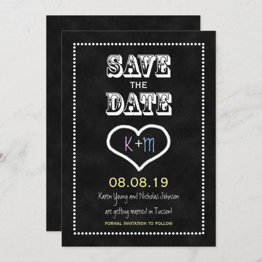 Save the Date Einladung zur Tafel oder Tafel (Vorne/Hinten)