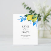 Save the Date Einladungen Botanischer Zitrone (Stehend Vorderseite)