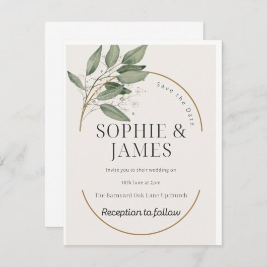 Save the Date Einladungen für Hochzeiten (Vorne/Hinten)