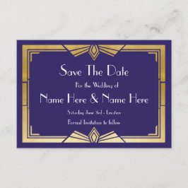 Save the Date Einladungen für Navy-Gold-Einladunge