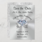 Save the Date Einladungen zum 75. Hochzeitstag (Vorne/Hinten)