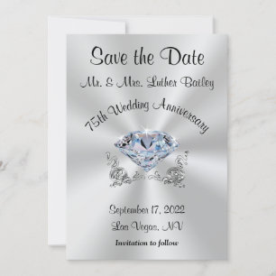 Save the Date Einladungen zum 75. Hochzeitstag