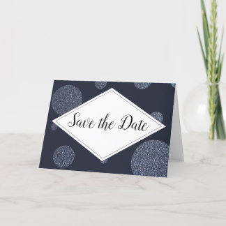 Save the Date Einladungskarten blau glitzer