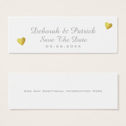 Save the Date Einsteckkarte . Hochzeit weiß (Vorne & Hinten)
