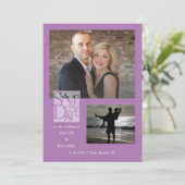 Save the Date Elegant 2-Foto Lavender Wedding (Stehend Vorderseite)
