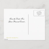 Save the Date elegant Barock Blue Gold Custom Ankündigungspostkarte (Rückseite)