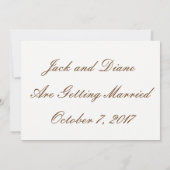 Save the Date Elegant Einladung (Rückseite)