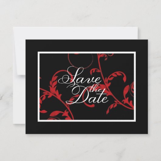 Save the Date Elegant Formal Rot (Vorderseite)
