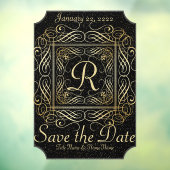 Save the Date Elegant Gold Foil Dots Schauen Sie S Fensteraufkleber (Blatt 3)