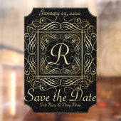 Save the Date Elegant Gold Foil Dots Schauen Sie S Fensteraufkleber (Blatt 2)