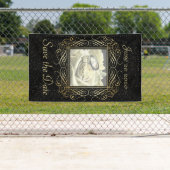 Save the Date Elegant Gold Foil Dots Skript ausseh Banner (Insitu)