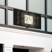 Save the Date Elegant Gold Foil Dots Skript ausseh Banner (Äußeres Gebäude)