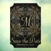 Save the Date Elegant Gold Foil Dots Skript ausseh Fensteraufkleber (Blatt 3)