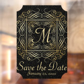 Save the Date Elegant Gold Foil Dots Skript ausseh Fensteraufkleber (Blatt 2)