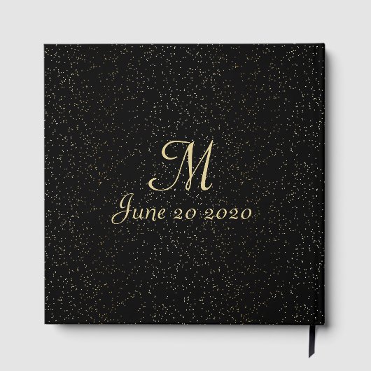 Save the Date Elegant Gold Foil Dots Skript ausseh Gästebuch (Rückseite)