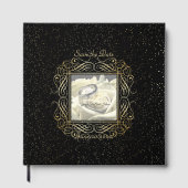 Save the Date Elegant Gold Foil Dots Skript ausseh Gästebuch (Vorderseite)