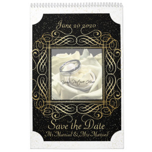 Save the Date Elegant Gold Foil Dots Skript ausseh Kalender