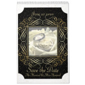 Save the Date Elegant Gold Foil Dots Skript ausseh Kalender (Titelbild)