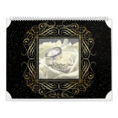 Save the Date Elegant Gold Foil Dots Skript ausseh Kalender (Titelbild)