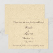 Save the Date Elegant Ivory Floral Postkarte (Vorne/Hinten)