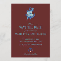 Save the Date Elegant Nautical Anchor