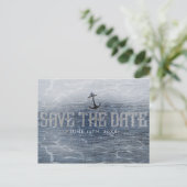 SAVE THE DATE Elegant Nautical Beach Verlobung Postkarte (Stehend Vorderseite)