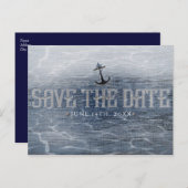 SAVE THE DATE Elegant Nautical Beach Verlobung Postkarte (Vorne/Hinten)
