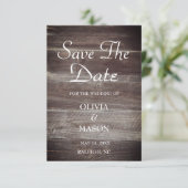 Save the Date elegant Rustikales Holz strukturiert (Stehend Vorderseite)