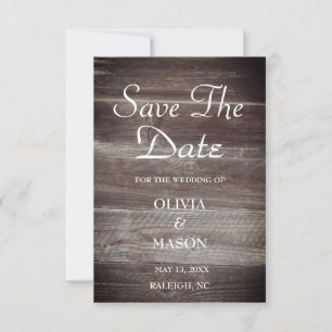Save the Date elegant Rustikales Holz strukturiert