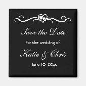 Save the Date elegant und elegant Magnet (Vorne)