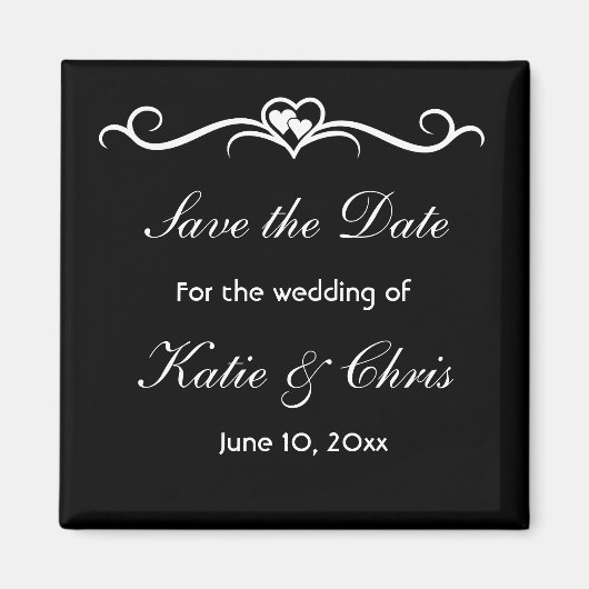 Save the Date elegant und elegant Magnet (Vorne)
