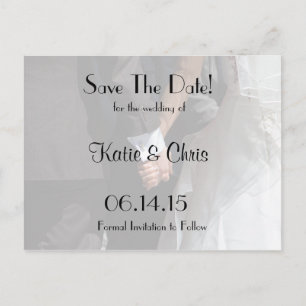 Save the Date Elegant Wedding Couple Holding Hands Ankündigungspostkarte