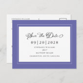 Save the Date Elegant Wedding Trendy Ankündigungspostkarte (Vorne/Hinten)