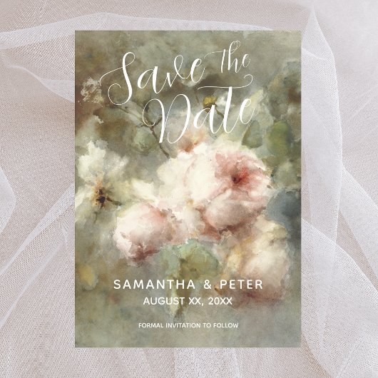Save the Date Elegante antike Rose weich rosa Einladung