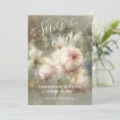 Save the Date Elegante antike Rose weich rosa Einladung (Stehend Vorderseite)