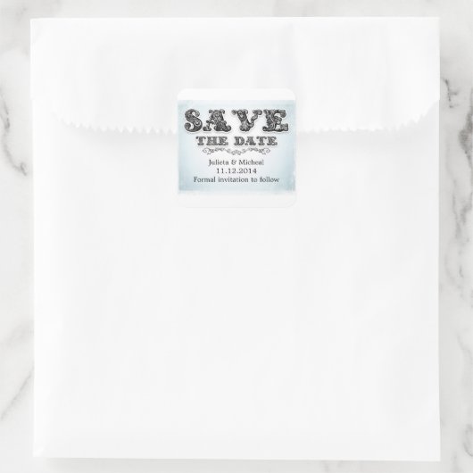 Save the Date elegante Aufkleber (Tasche)