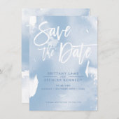 SAVE THE DATE elegante, blass gestrichene Wasserfa (Vorne/Hinten)