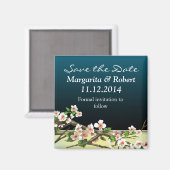 Save the Date elegante Blütenmagnete Magnet (Vorderseite/Rückseite)