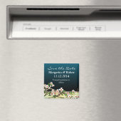 Save the Date elegante Blütenmagnete Magnet (In Situ (Geschirrspüler))