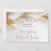 Save The Date | Elegante Bohemische Goldpampas Einladung (Vorderseite)