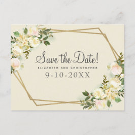 Save the Date Elegante botanische Hochzeiten flora Ankündigungspostkarte