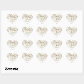 Save The Date | Elegante Gold Confetti Dots Herz-Aufkleber (Blatt)
