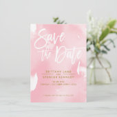 SAVE THE DATE elegante, hellrosa Aquarell (Stehend Vorderseite)