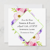 Save The Date | Elegante Hochzeit von Wasserfarben (Vorderseite)