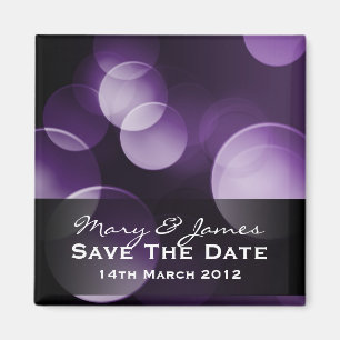 Save the Date elegante Licht-Gewohnheit lila Magnet