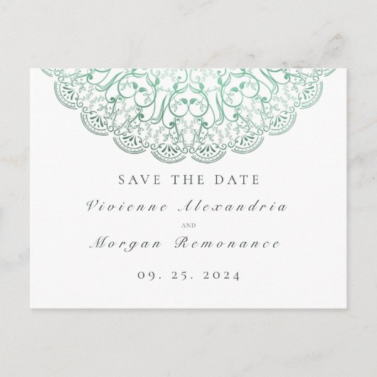 Save the Date elegante Mandala Postkarte (Vorderseite)