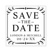 Save the Date elegante Rahmen-Hochzeitmonogramm Gummistempel (Prägung)